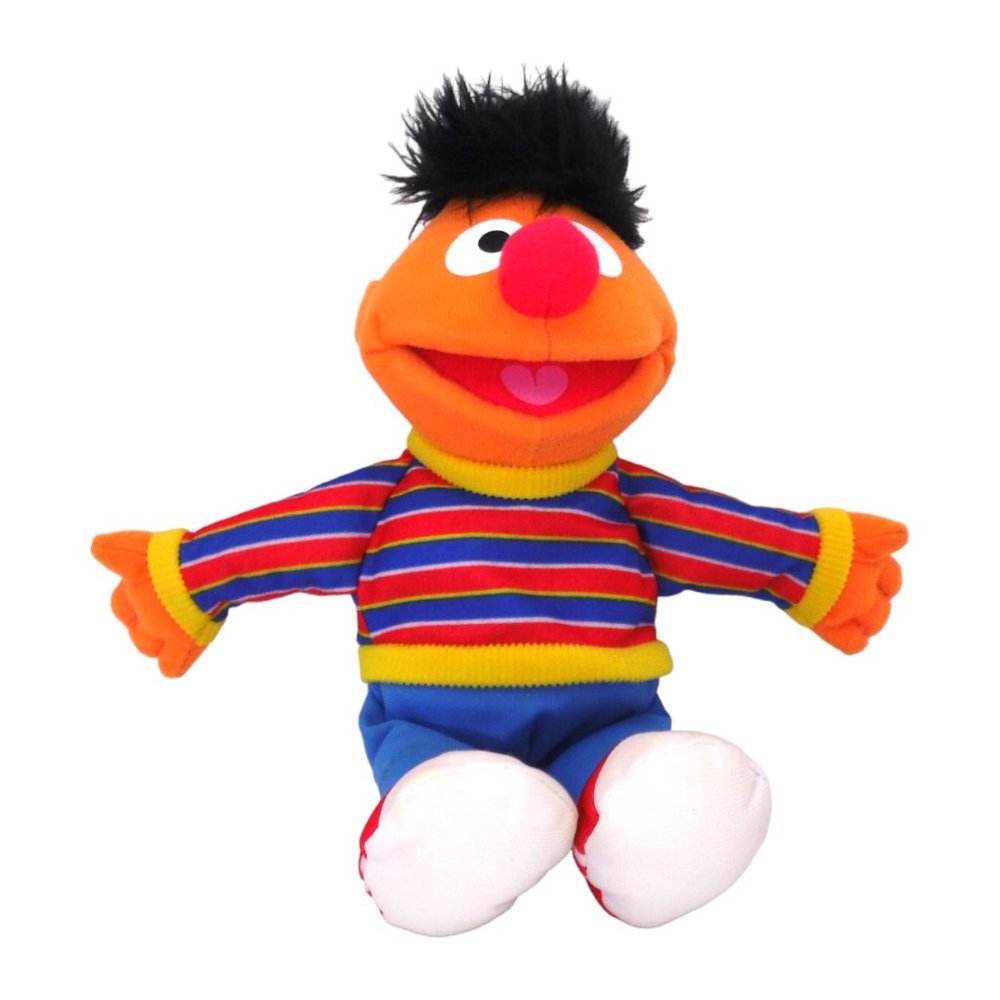 10" Sesame Street Ernie Plush Stuffed Animal 2010 Hasbro Pre-Owned
